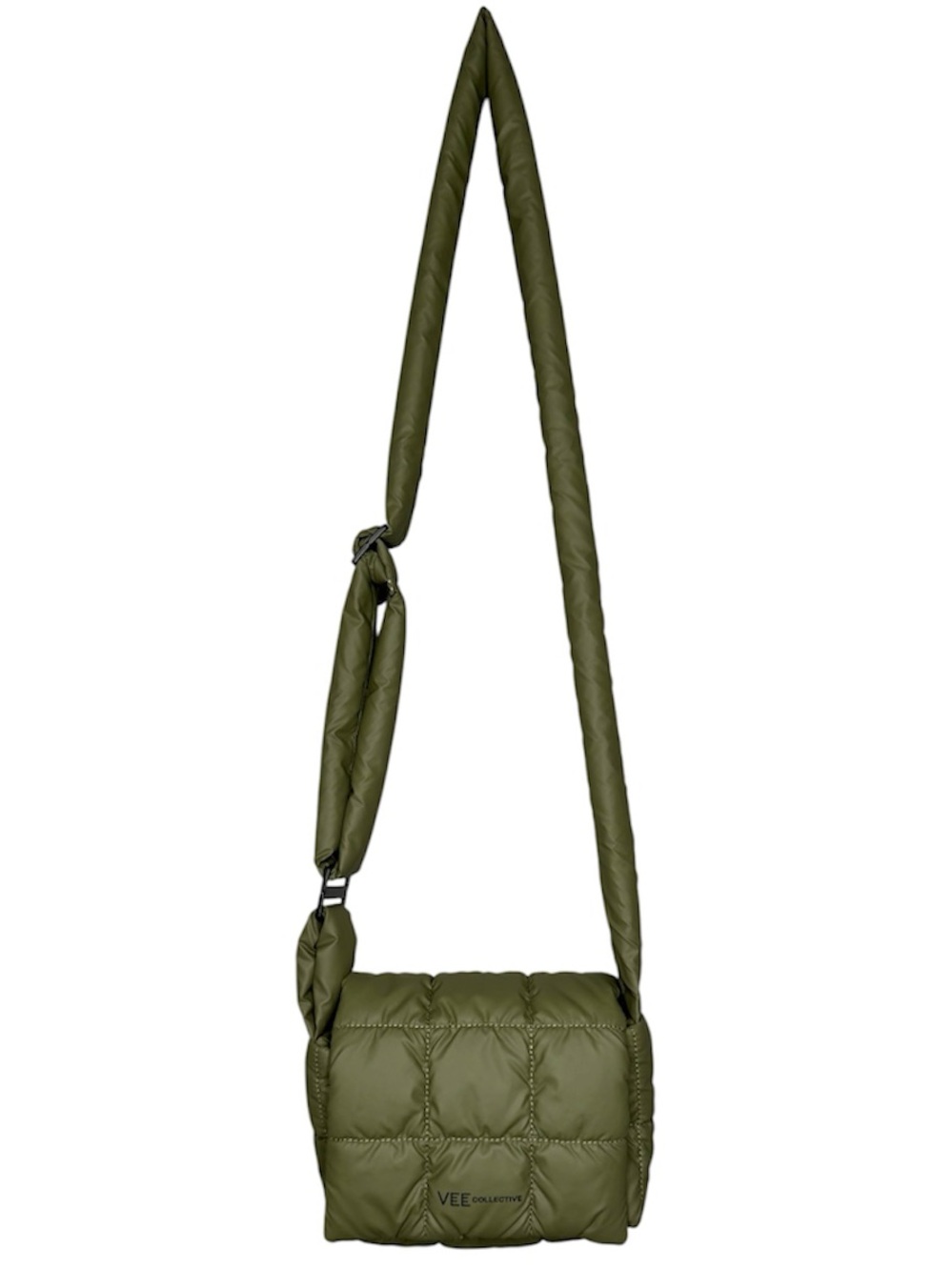 Vee Collective Porter Messenger Bag in green padded nylon boho Lagenlook casual - Picture 2 of 11